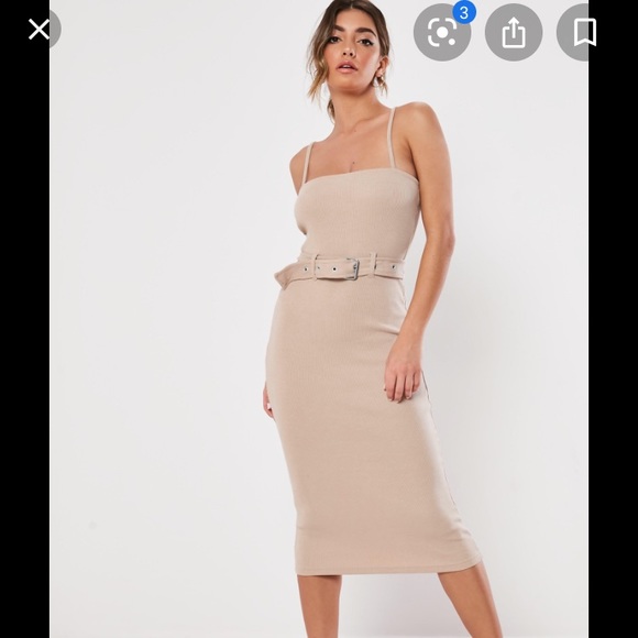 belted bodycon midi dress